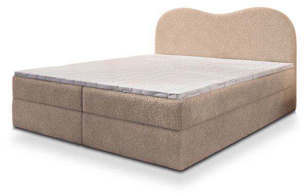 Manželská boxspring posteľ s úložným priestorom Fluvia N 180x200 - béžová