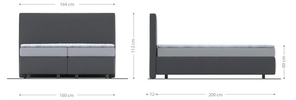 DELIFE Boxspring posteľ Dream-Well 160×200 cm manšester béžová s vreckovou pružinovou matracou a visco topperom