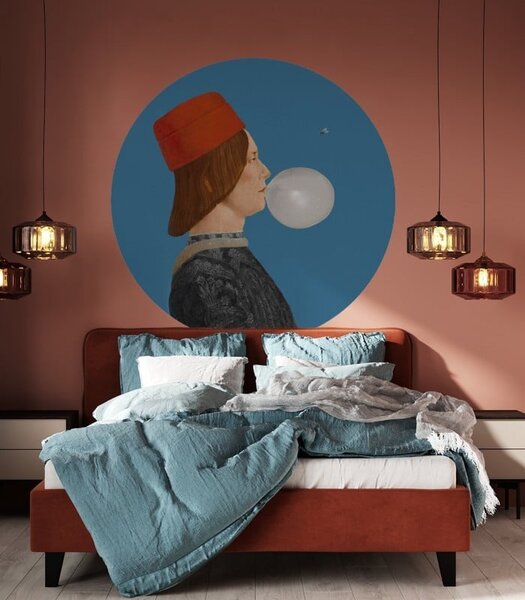WALLCOLORS Dots Boy with Bubble Gum blue - tapeta
