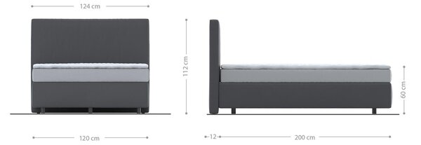DELIFE Boxspring posteľ Dream-Well 120x200 cm manšester béžová s vreckovou pružinovou matracou a visco topperom