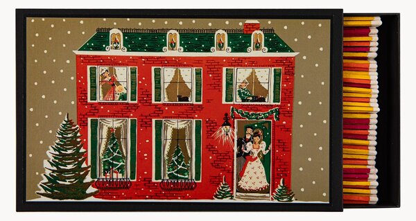 Dizajnová škatuľka zápaliek Christmas House