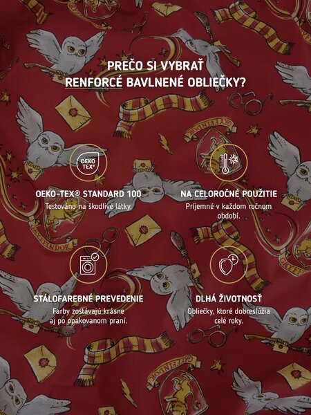 Bavlnené obliečky Renforcé - Chrabromil tmavo červené