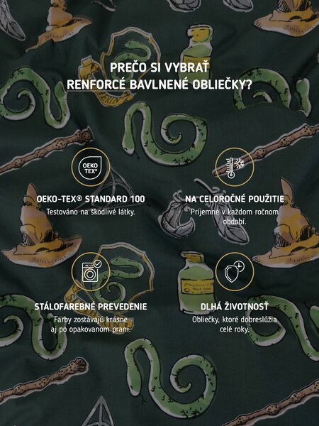 Bavlnené obliečky Renforcé - Slizolin tmavo zelené
