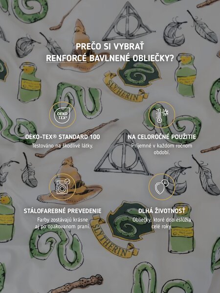 Bavlnené obliečky Renforcé - Slizolin biele