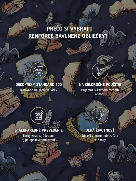 Bavlnené obliečky Renforcé - Havraspár tmavo modré
