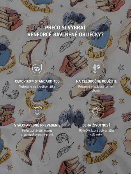 Bavlnené obliečky Renforcé - Havraspár biele