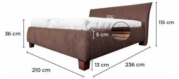Posteľ čalúnená VALERIA LUX + lamelový rošt + matrac EMI
