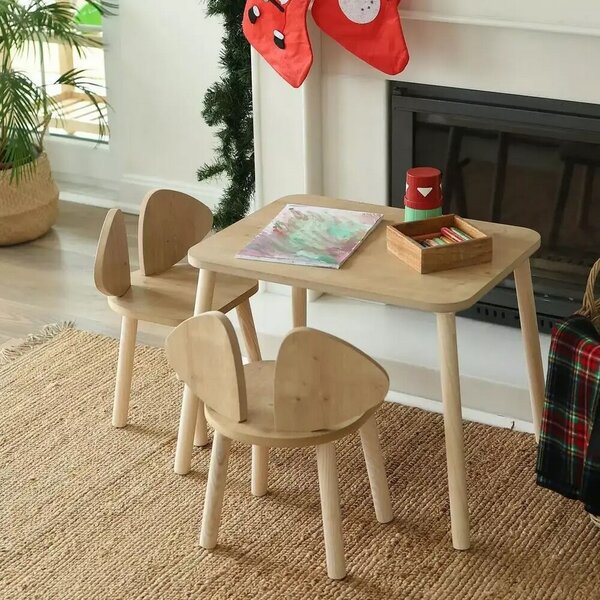 Detská súprava stolíka a stoličiek 2 ks Mickey Two Chair Set - Brown