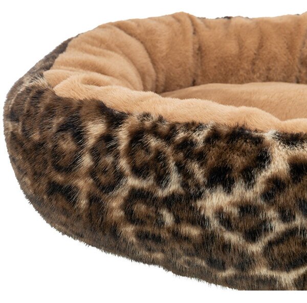 Luxusný plyšový pelech pre mačky LEO soft 50cm hnedá/leopard, Trixie, Výber Kupujem pre útulkáčov