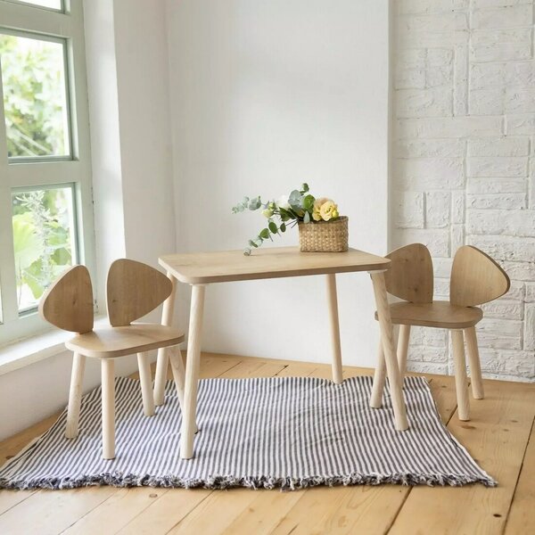 Detská súprava stolíka a stoličiek 2 ks Mickey Two Chair Set - Brown