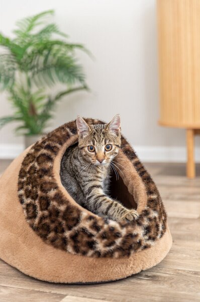 Plyšová kukaňa - LEO soft hnedá/leopard 35 x 26 x 41 cm, Trixie, Výber Kupujem pre útulkáčov