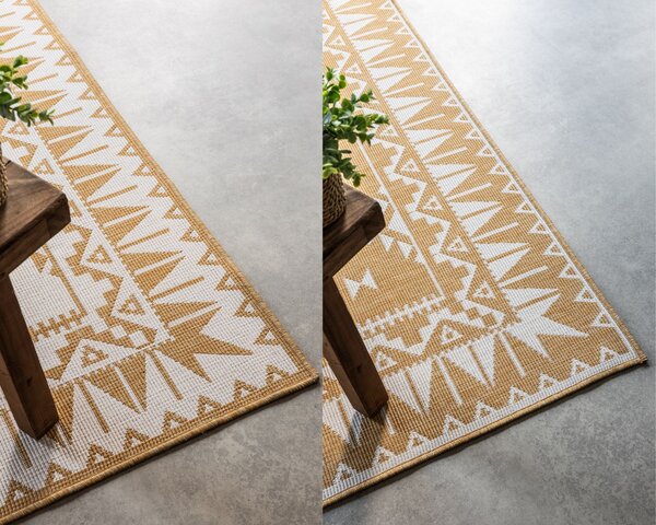 ELLE Decoration, Kusový koberec Gemini 106022 Ochre z kolekcie Elle – na von aj na doma, 120x170, žltá, chodba / predsieň