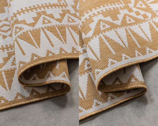 ELLE Decoration, Kusový koberec Gemini 106022 Ochre z kolekcie Elle – na von aj na doma, 120x170, žltá, chodba / predsieň