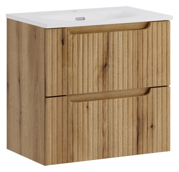 Comad Závesná skrinka Nova Sky so zápustným umývadlom 60 cm dub coast evoke