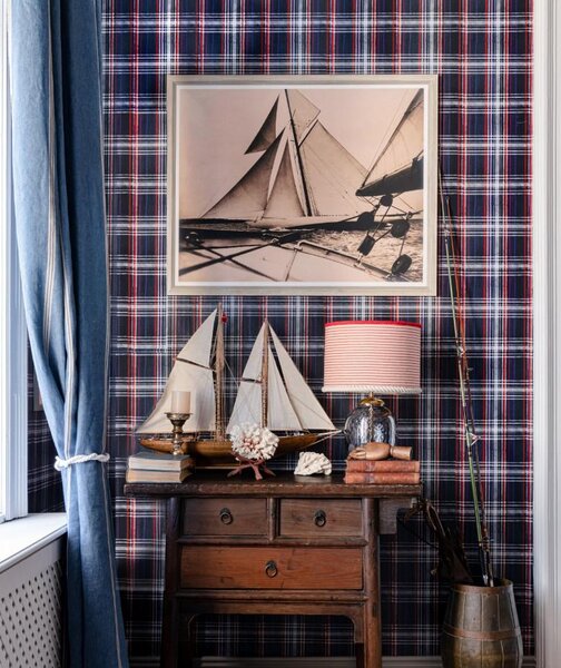 MINDTHEGAP Seaport Plaid Navy Blue - tapeta