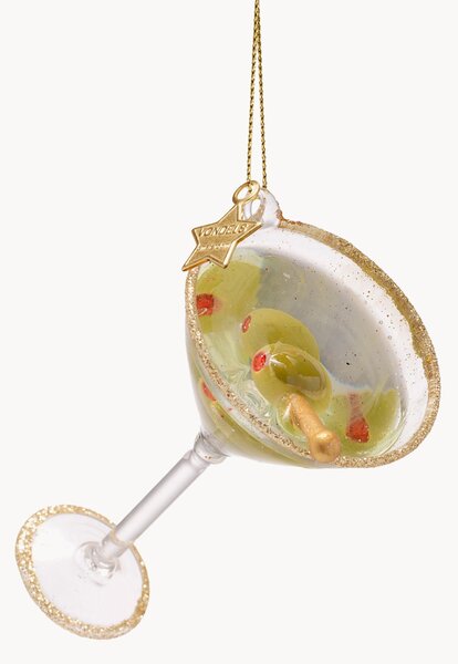 Ručne fúkaná vianočná ozdoba Classic Martini Cocktail