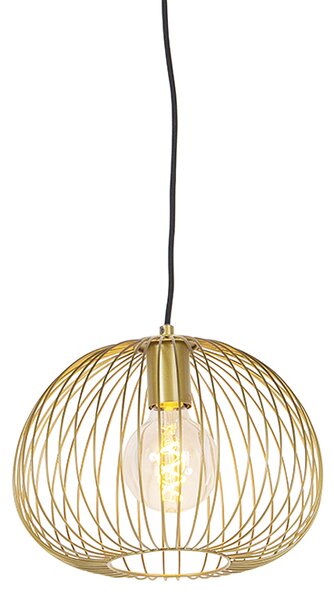 Dizajnová závesná lampa zlatá - Wire Dough