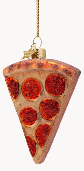 Ručne fúkaná vianočná ozdoba Pizza Slice