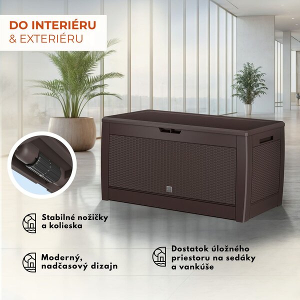 Odkladací box RATO, 310L, 119x48x60cm, hnedá Prosperplast