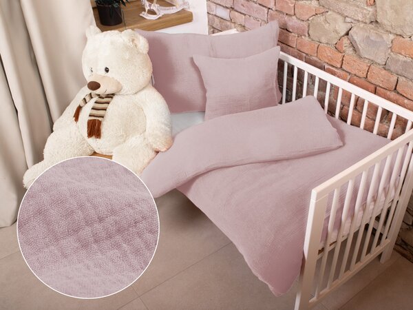 Biante Detské mušelínové posteľné obliečky do postieľky Nature MSN-008 Pastelovo fialkové Do postieľky 90x140 a 40x60 cm