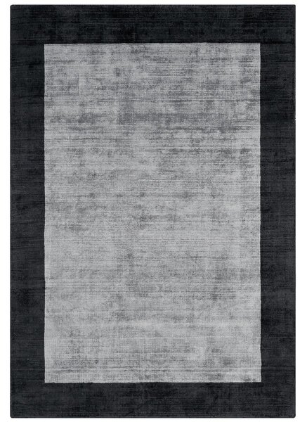 ASIATIC LONDON Blade Border Charcoal Silver - koberec