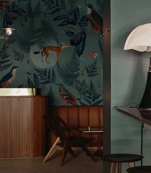 WALLCOLORS Turquoise Fern wallpaper - tapeta