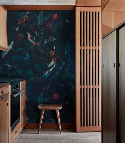 WALLCOLORS Teal Blue Garden wallpaper - tapeta