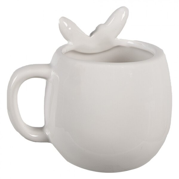 Biely porcelánový hrnček v tvare zajačika Rabbit - 13*10*11 cm / 350 ml - Clayre & Eef