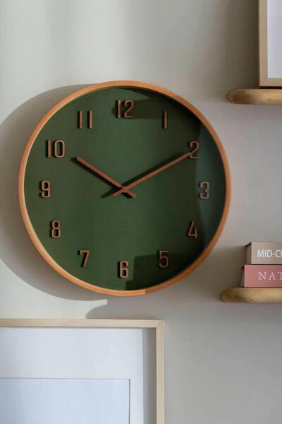 NÁSTENNÉ HODINY tmavozelená 22 cm Karlsson - Hodiny, Online Only