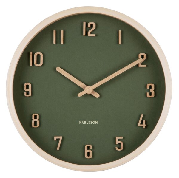 NÁSTENNÉ HODINY tmavozelená 22 cm Karlsson - Hodiny, Online Only