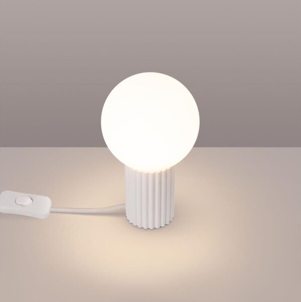 Sollux SL.1711 - Stolná lampa HALO 1xG9/8W/230V pr. 12 cm biela