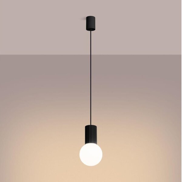 Sollux SL.1714 - Luster na lanku HALO 1xG9/8W/230V pr. 12 cm čierna