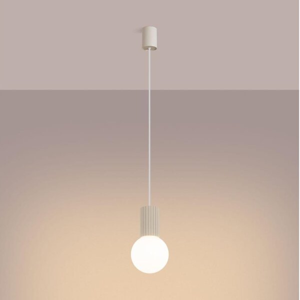 Sollux SL.1719 - Luster na lanku HALO 1xG9/8W/230V pr. 12 cm krémová