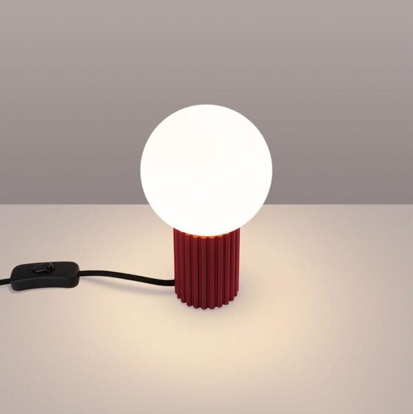 Sollux SL.1751 - Stolná lampa HALO 1xG9/8W/230V pr. 12 cm červená