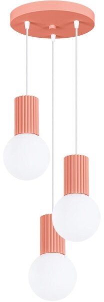 Sollux SL.1755 - Luster na lanku HALO 3xG9/8W/230V pr. 25 cm ružová