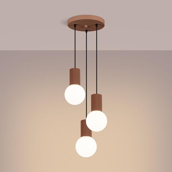 Sollux SL.1735 - Luster na lanku HALO 3xG9/8W/230V pr. 25 cm hnedá