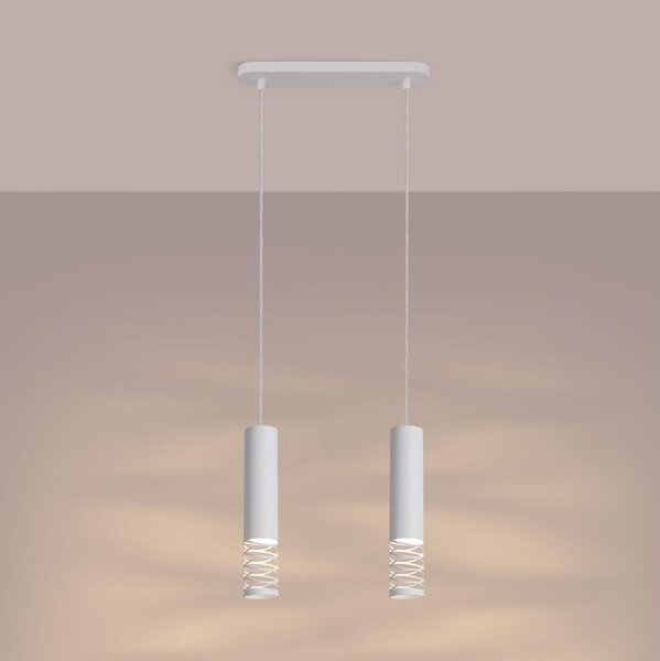 Sollux SL.1687 - Luster na lanku LAMI 2xGU10/10W/230V biela