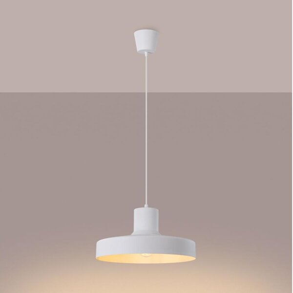 Sollux SL.1702 - Luster na lanku BILO 1xE27/15W/230V pr. 35 cm biela