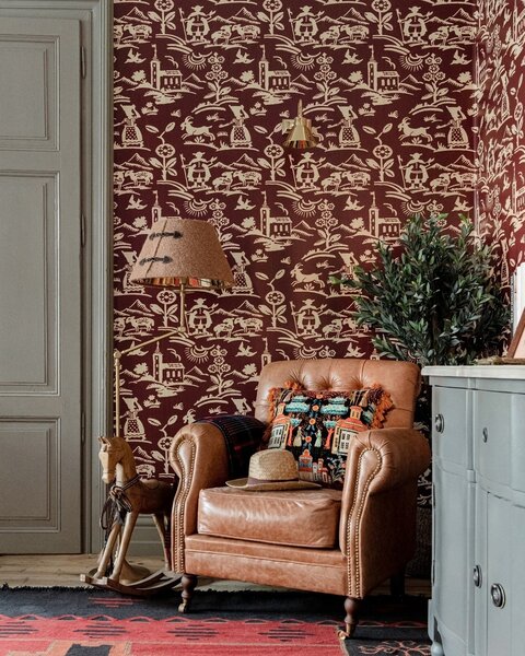 MINDTHEGAP Brixen Maroon - tapeta