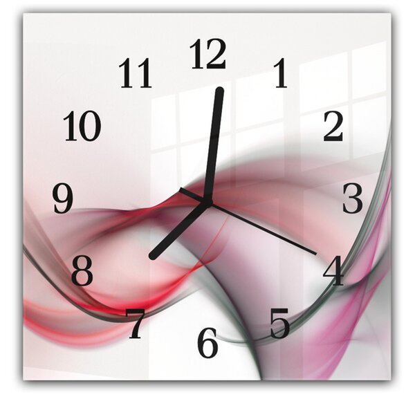 Nástenné hodiny 30x30cm abstraktné ružovo fialová vlna - plexi