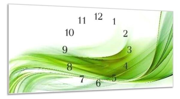 Nástenné hodiny zelená vlna 30x60cm I - plexi