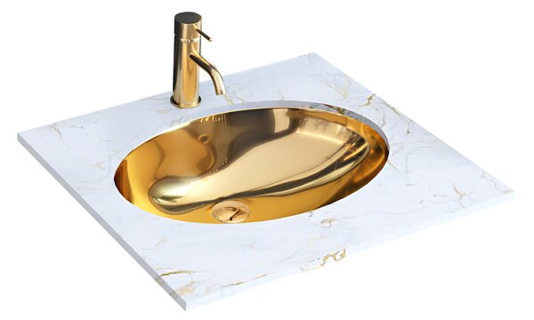 Rea - Zápustné umývadlo Nel - zlatá - 47,5x39 cm