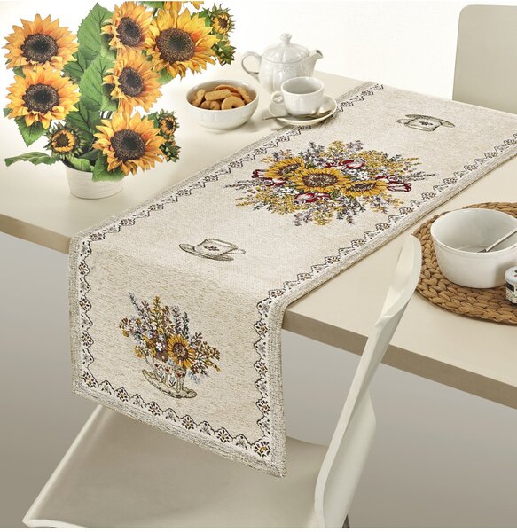 Gobelínový behúň na stôl Slnečnice Chenille IT101 Farba Viacfarebná Rozmery 50x40 cm