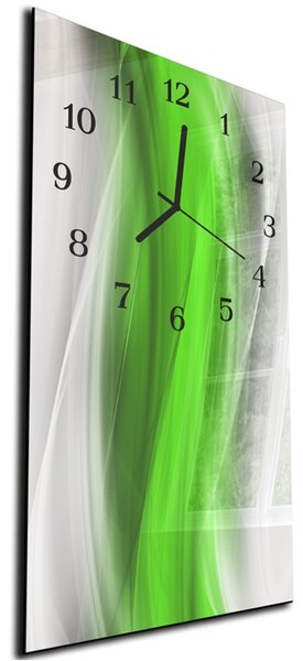 Nástenné hodiny 30x60cm ostro zelená vlna - plexi