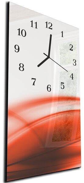 Nástenné hodiny červená vlna 30x60cm III - plexi