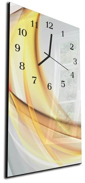 Nástenné hodiny 30x60cm žlto béžová vlna - plexi
