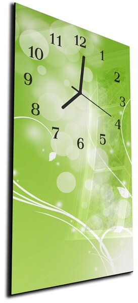 Nástenné hodiny 30x60cm ligot na zelenom podklade - plexi