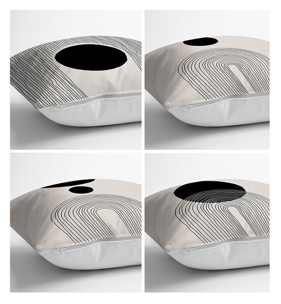 Čierno-béžové obliečky na vankúše v súprave 4 ks 43x43 cm - Minimalist Cushion Covers