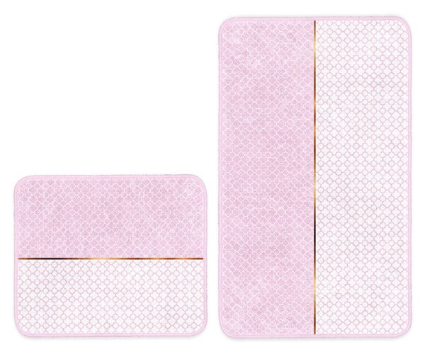 Ružové kúpeľňové predložky v sade 2 ks 100x60 cm - Minimalist Home World