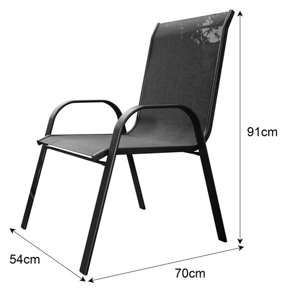 JEDÁLENSKÝ ZÁHRADNÝ SET SISTO 4 X STOLIČKA + STÔL ČIERNY